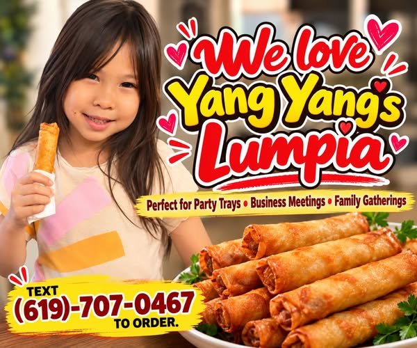 Special offer from Yang Yang's Lumpia: Now Taking Orders For FREE Delivery